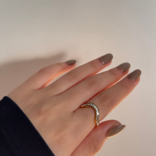 Wave CZ Ring