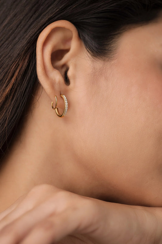 Izzy Twist Hoops- 18K Gold Plated