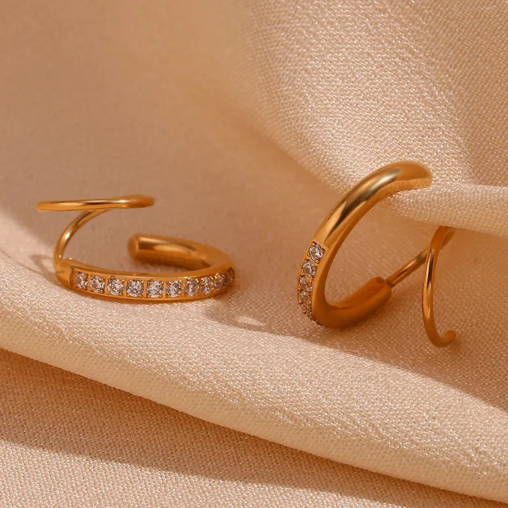 Izzy Twist Hoops- 18K Gold Plated