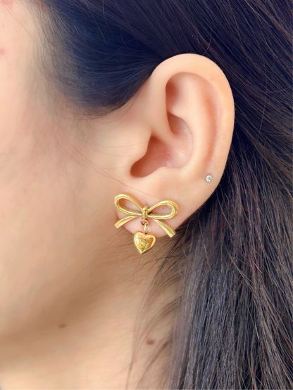 Mini Coquette Heart Earrings