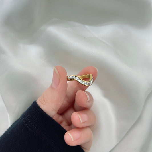 Wave CZ Ring
